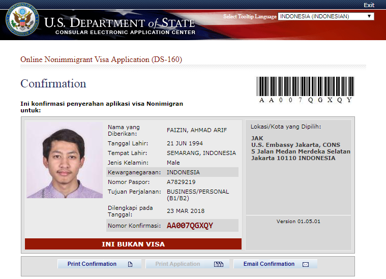 Catatan I O 2 Langkah Membuat Dan Membayar Visa Us America By Ahmad Arif Faizin Medium