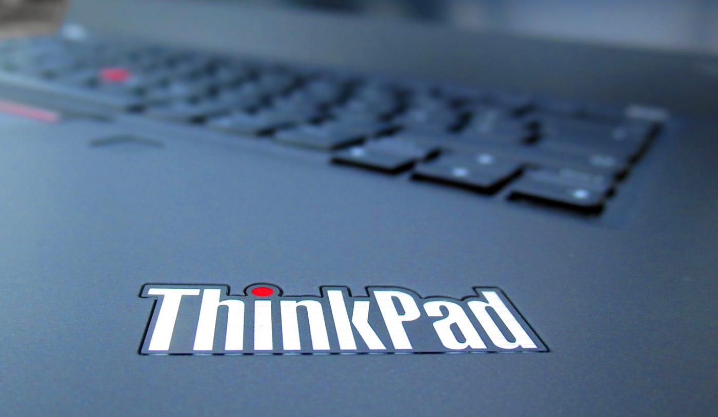 ThinkPad logo in closeup