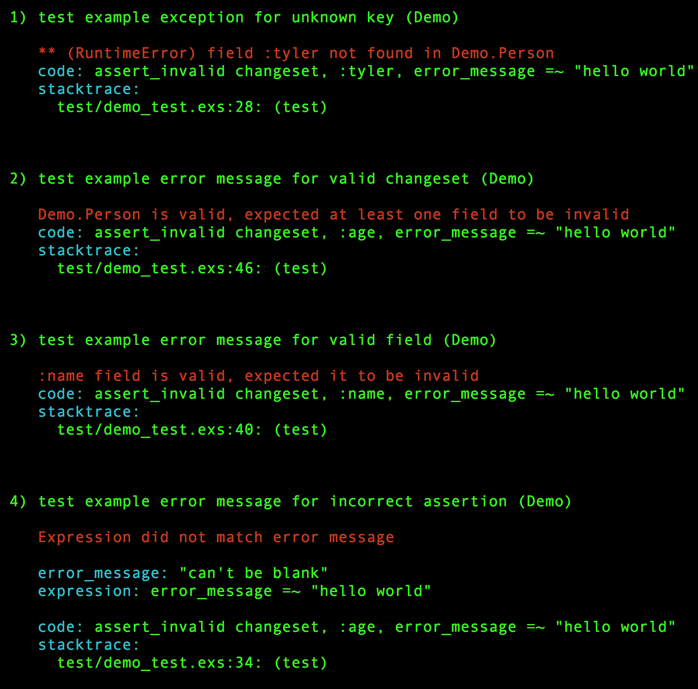 Custom ExUnit Assertion. Writing an assert_invalid macro for… by Tyler Pachal Medium