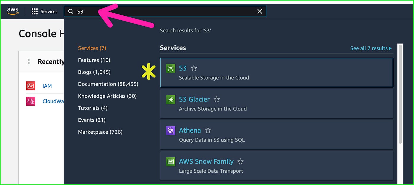 AWS Creating an Amazon Simple Storage Service (S3) Bucket with a New