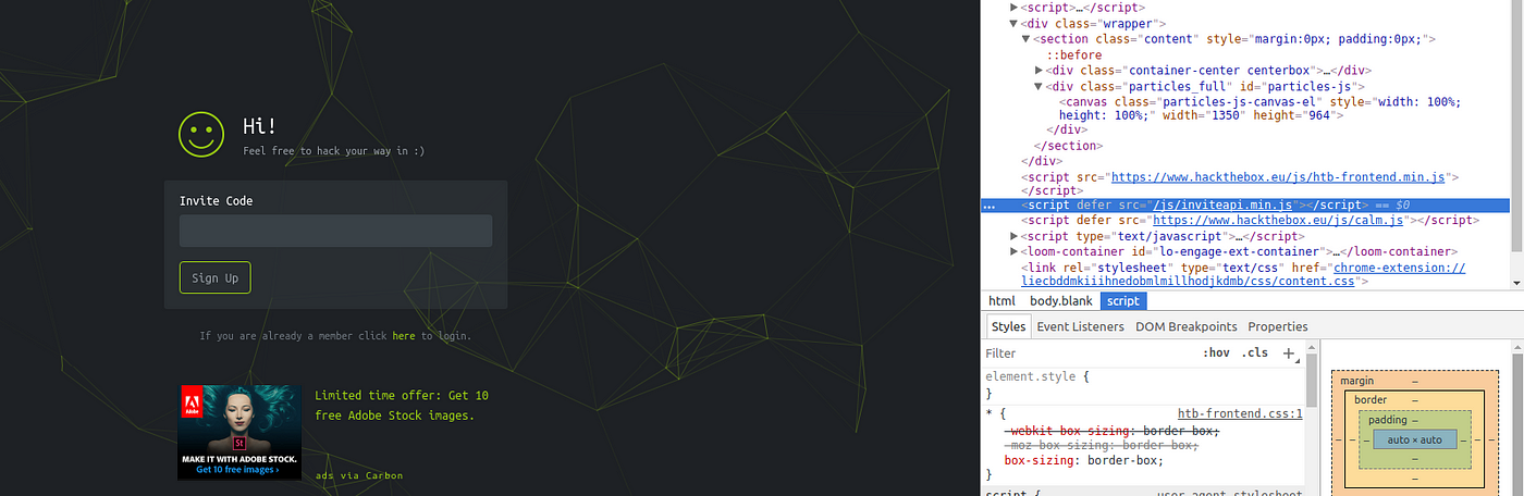 Hack The Box: How to get invite code | by Soumya Ranjan Mohanty | codeburst