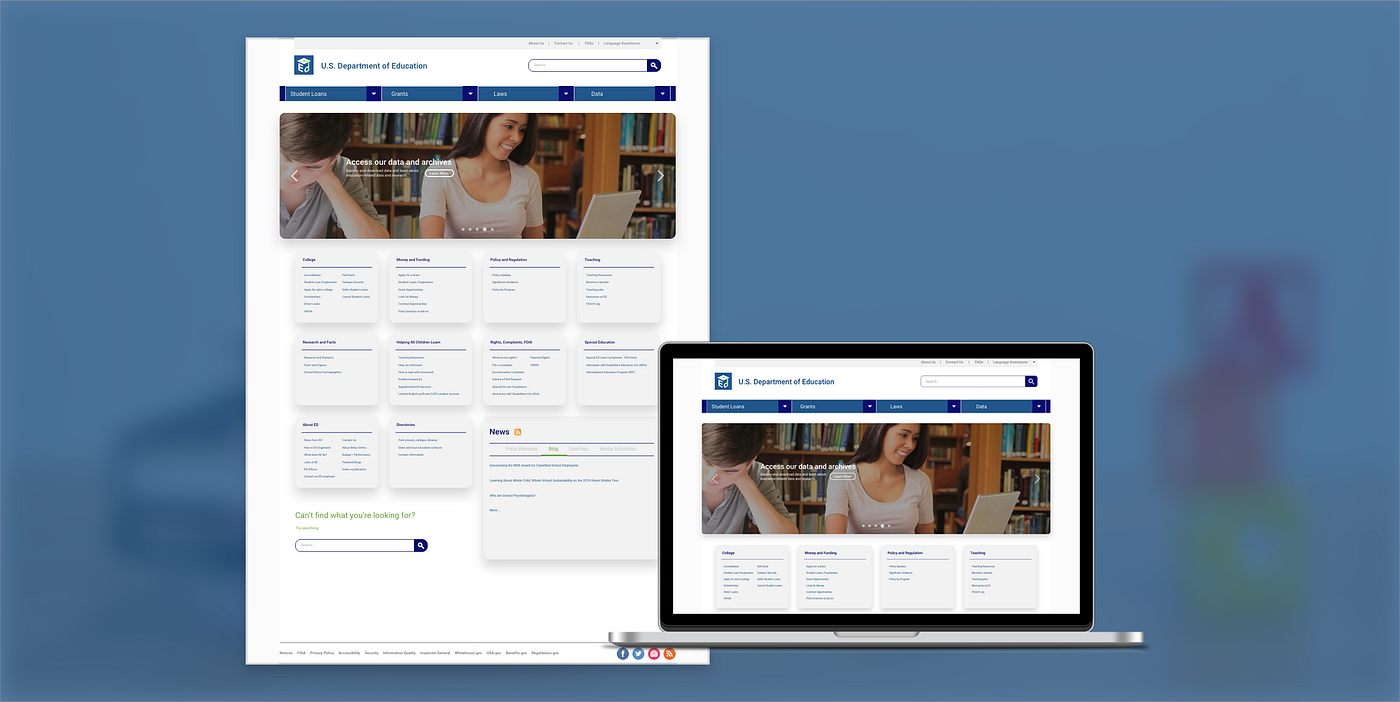 UI Case Study — Department of Education Site Redesign by Jake Nachlas