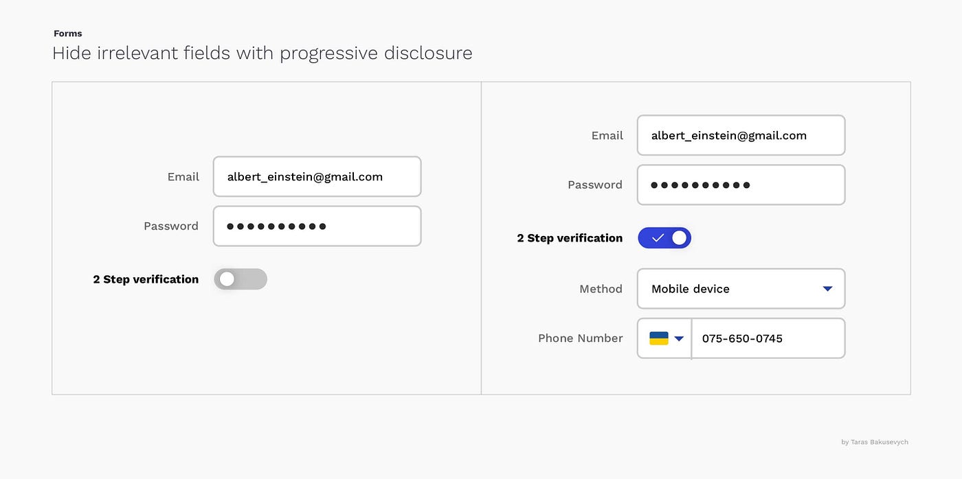Text fields & Forms design — UI components series | by Taras Bakusevych ...