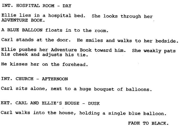 Script To Screen “Up”. From the 2009 Pixar movie Up… by Scott Myers