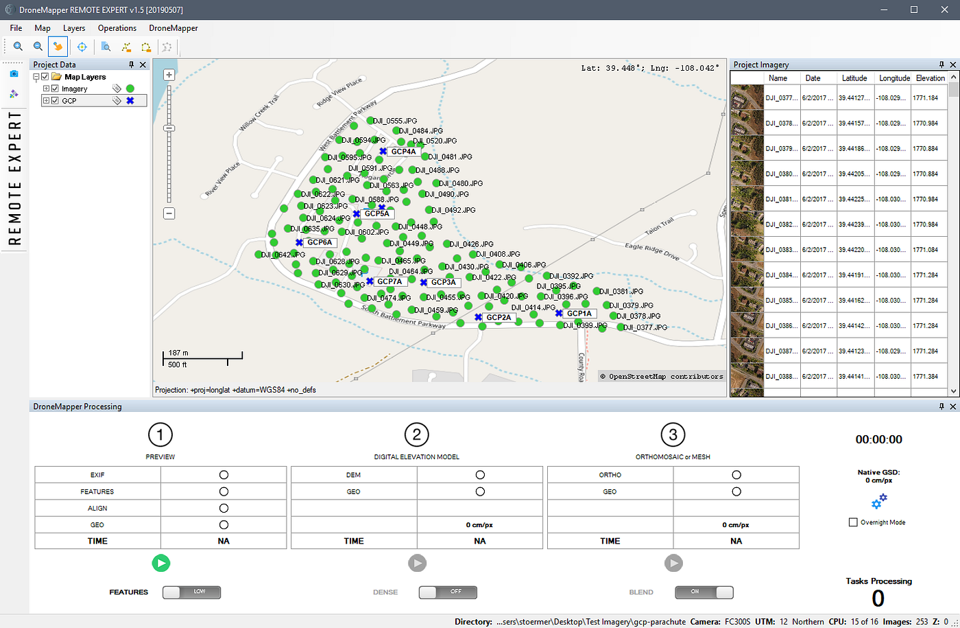 Processing Drone or Aerial Imagery with Ground Control Points in Remote