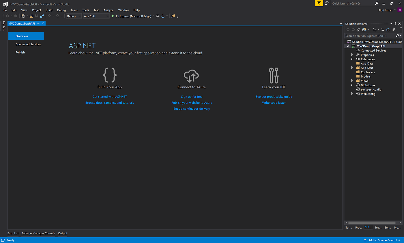 Before You Begin With Microsoft Graph Api Fiqri Ismail Medium - empty asp net mvc web applicaiton