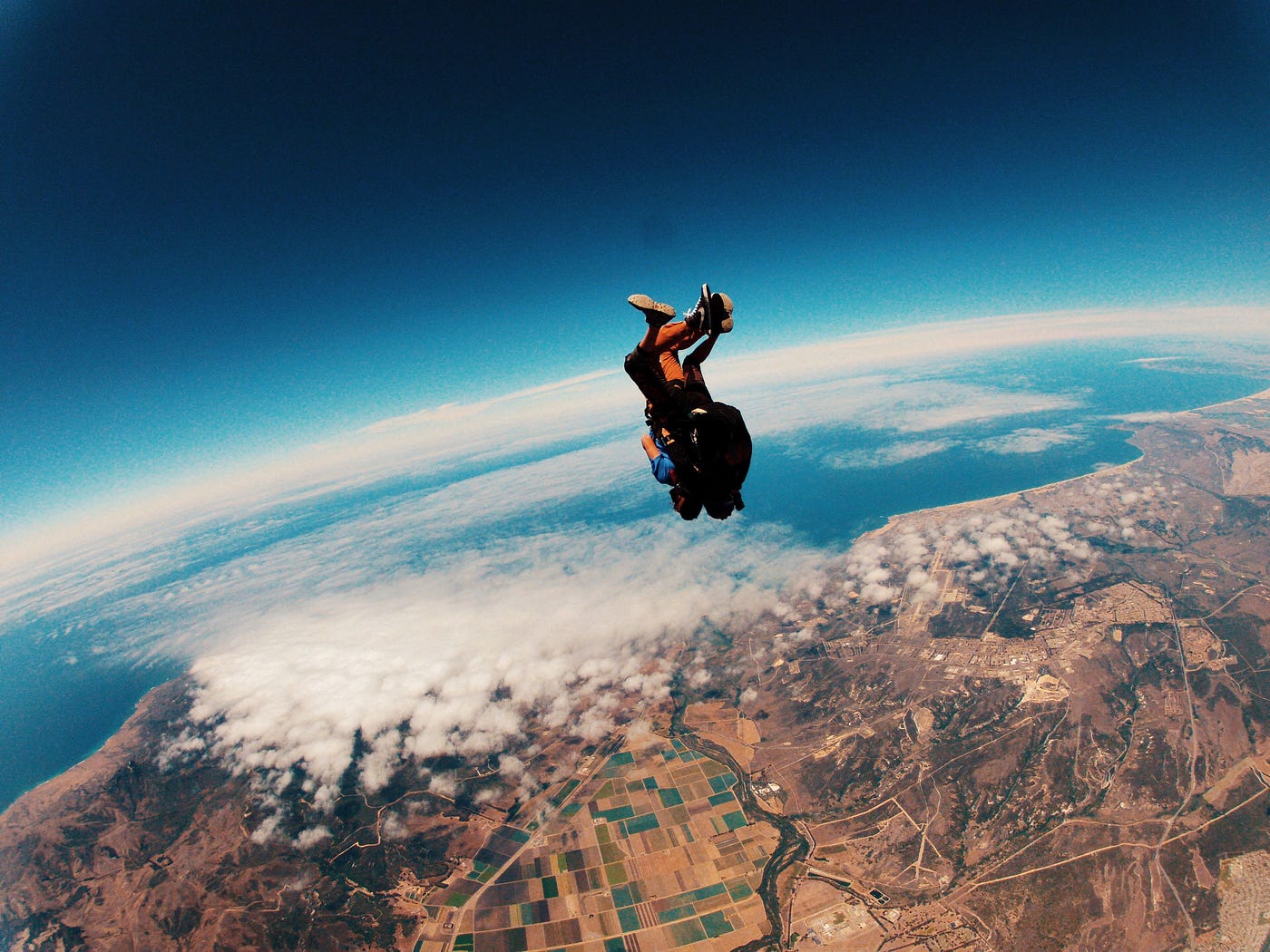 A photo of someone skydiving