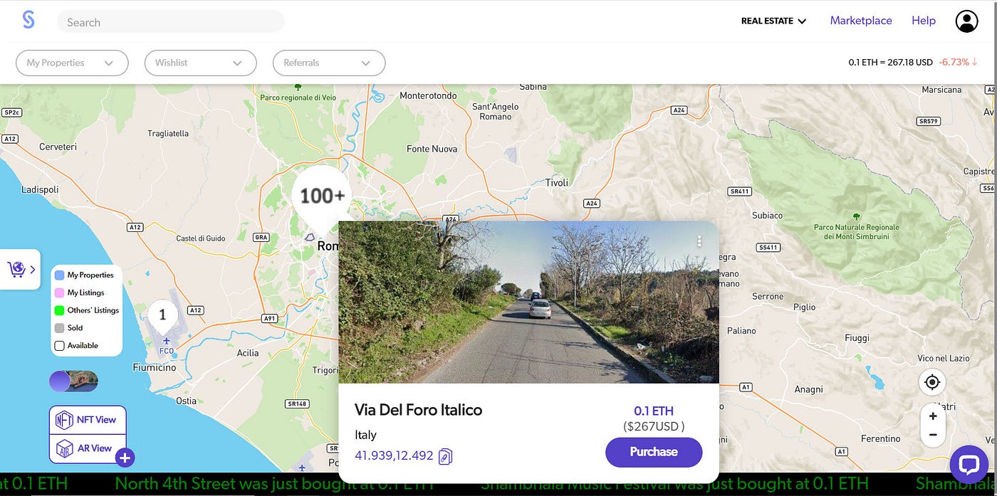 Superworld virtual land for sale