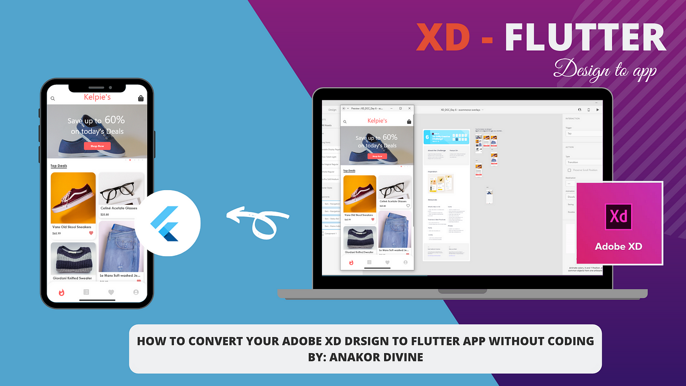 How you can convert your Adobe XD UI design to a full working flutter App  without coding. | by Anakor Divine | Medium