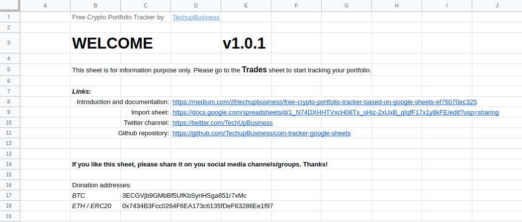Free Crypto Portfolio Tracker Based On Google Sheets By Techupbusiness Medium