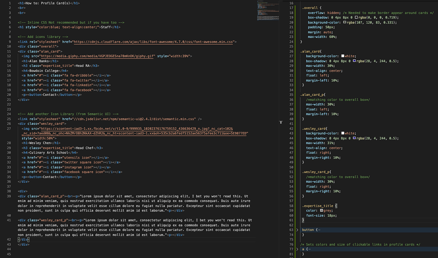 HOW TO: HTML/CSS Profile Card(s). A simple approach to constructing them. |  by Alan Banks | Medium