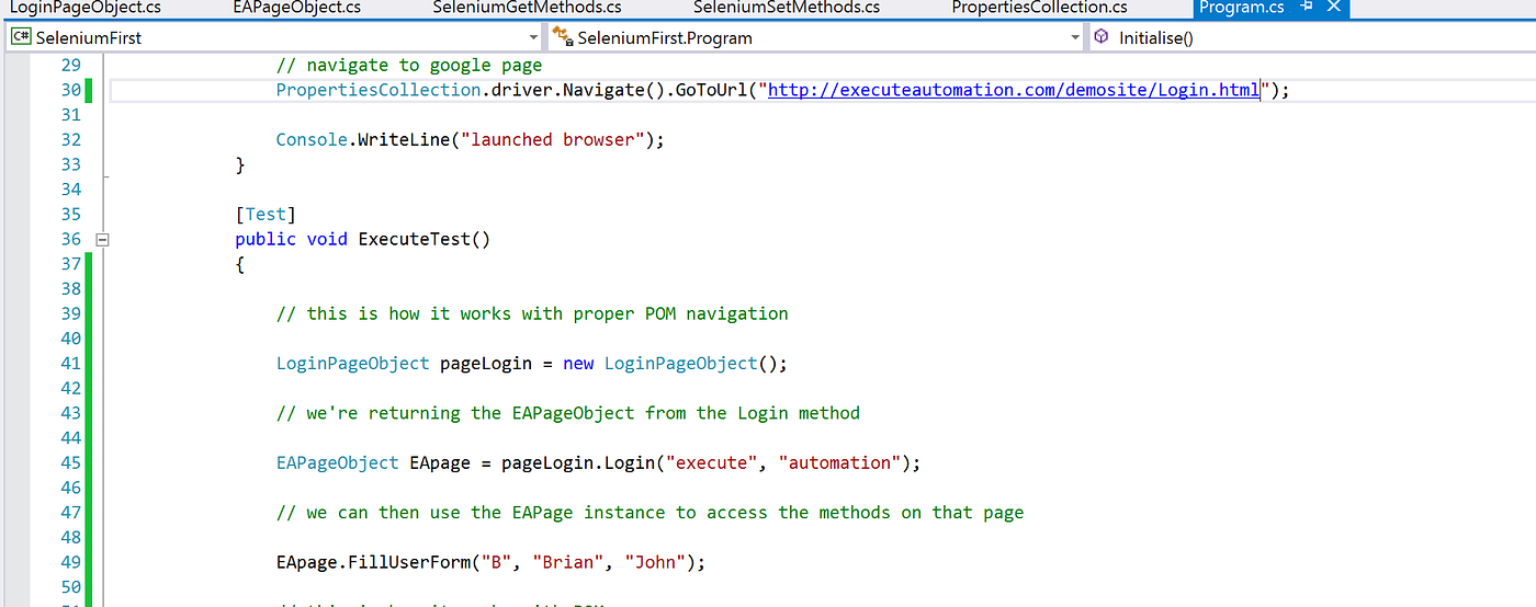 Page Navigation, Custom Classes, Extension Methods all with POM | by ...