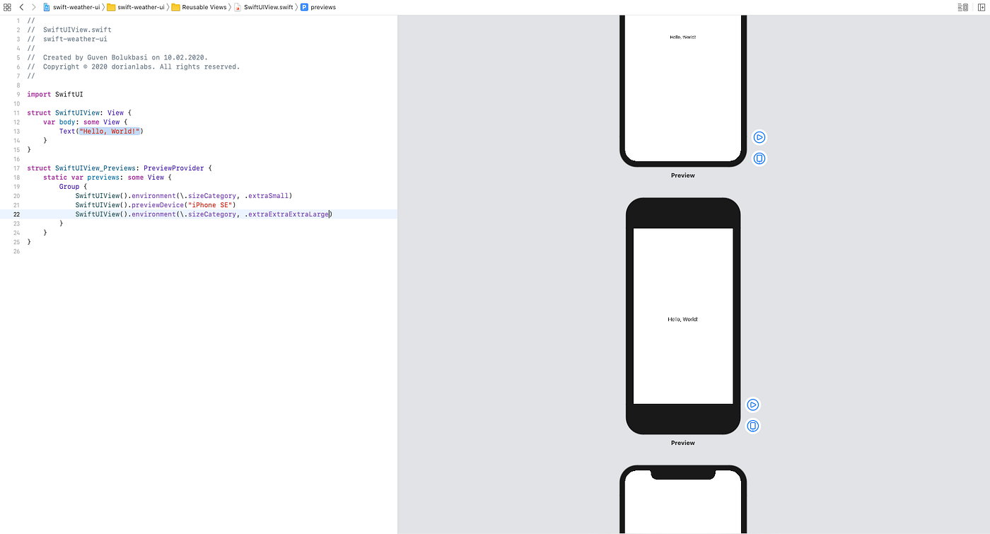 SwiftUI Previews Is There An Easy Way To Visualize All Different UI