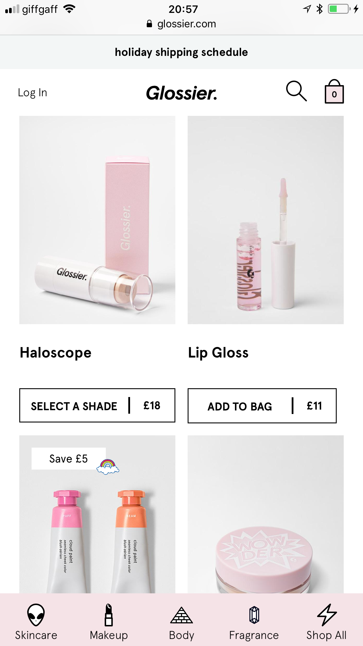 how to change your cursor on a website like glossier