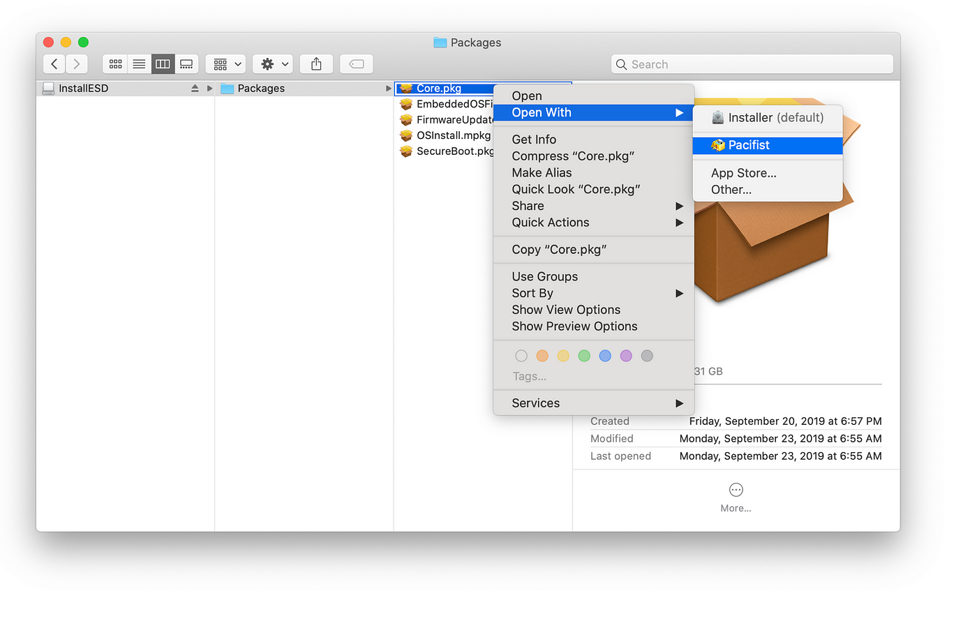make sure neither os x install esd mounted