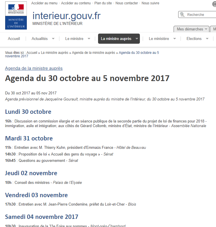 Agenda de ministre