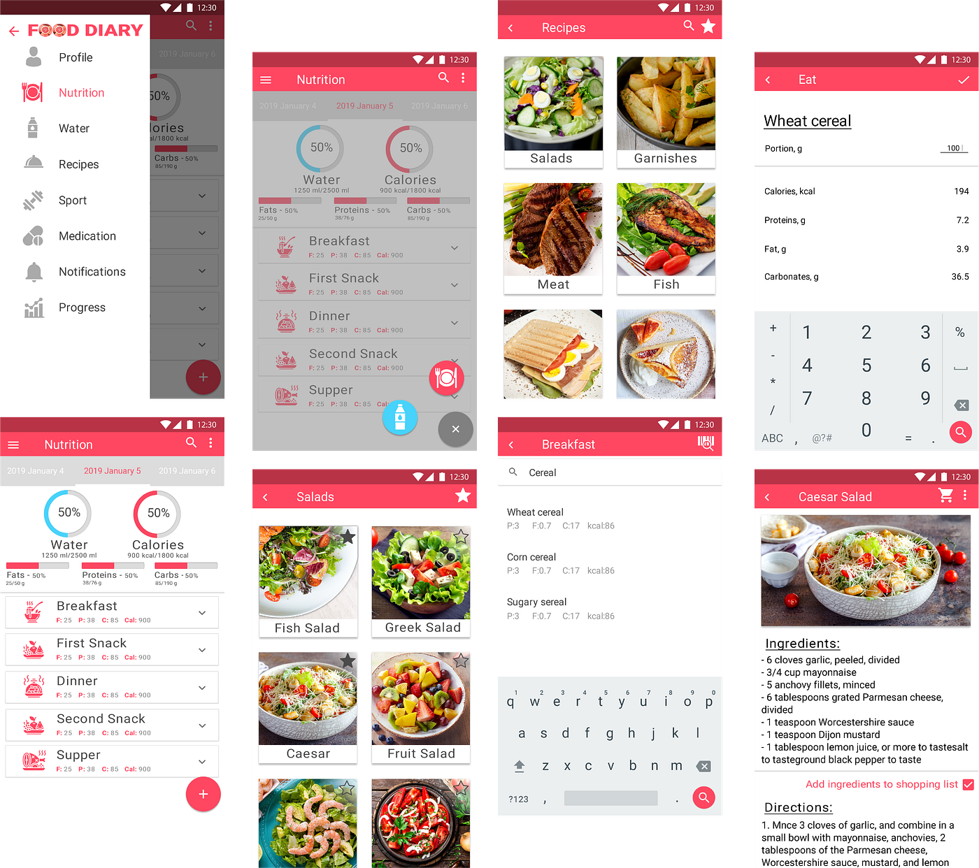 UI / UX Case Study Food Diary app by Марина Medium