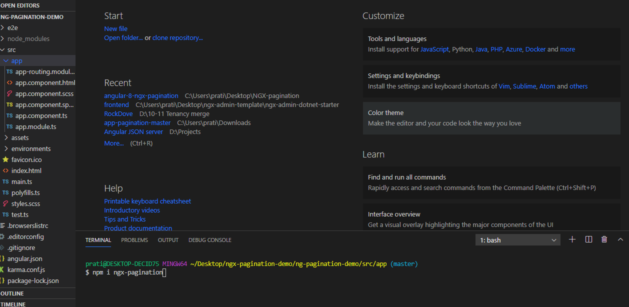 Server side pagination using ngx-pagination in Angular and Dot Net Core ...