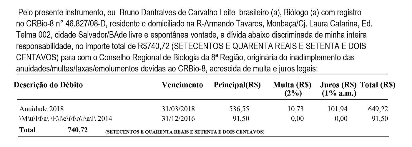 Biólogo associado ao Conselho de Biologia CRBio08 e obrigado a pagar