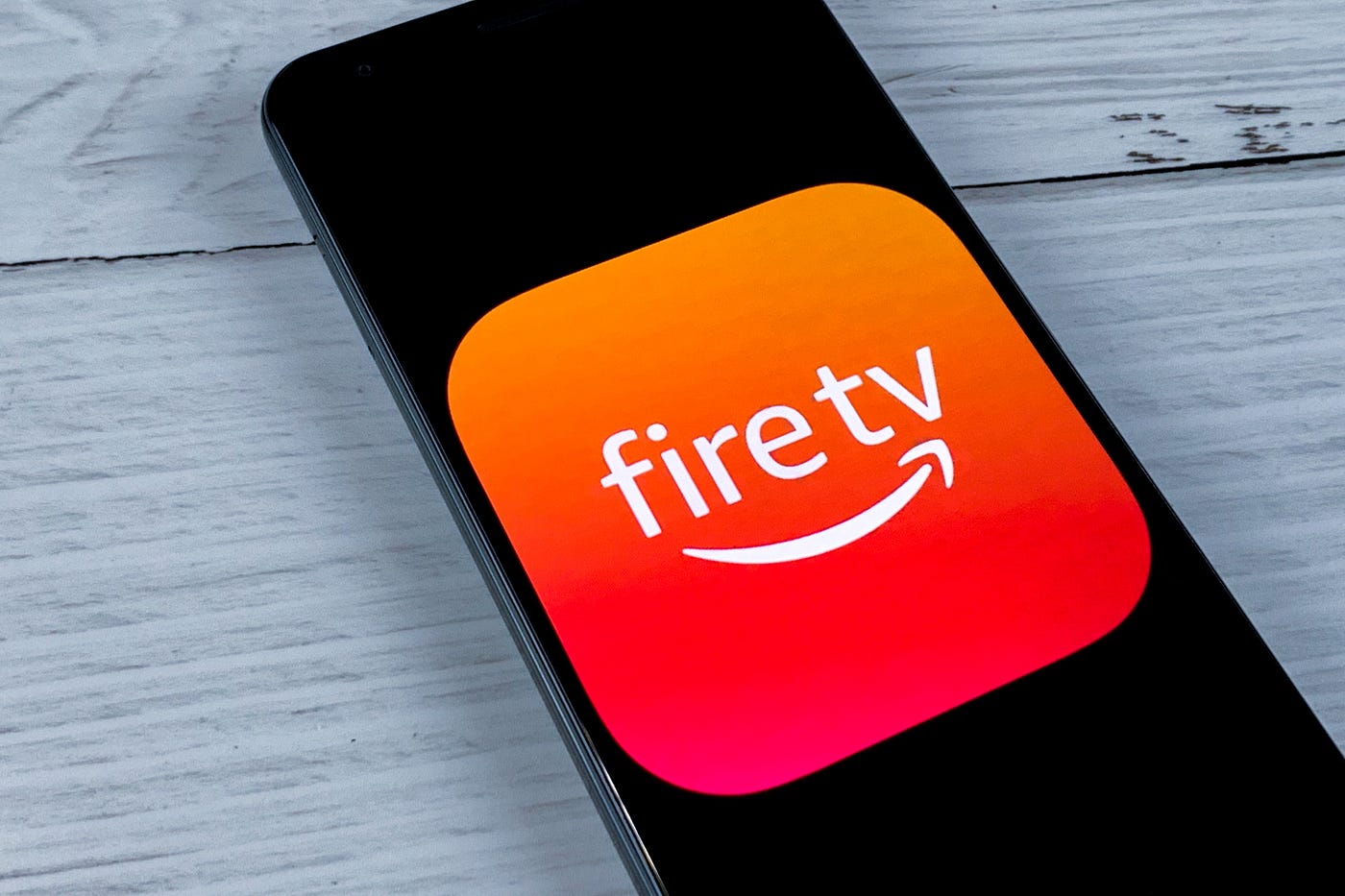 Amazon Fire TV logo on a mobile device.