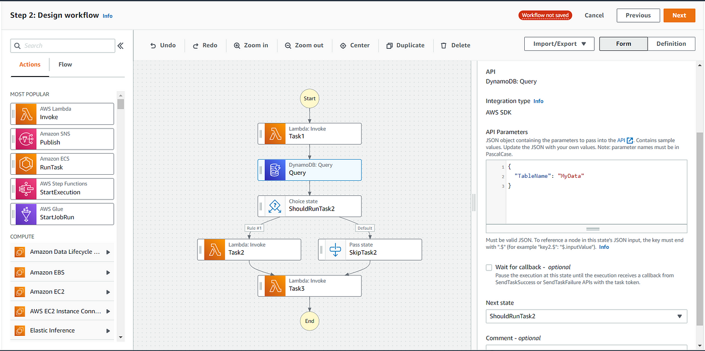 AWS Step Functions Beginner’s Guide - design workflow