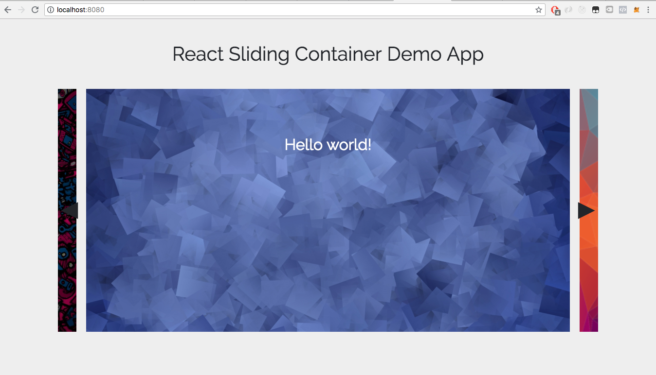 React slider npm package where you can place your react components