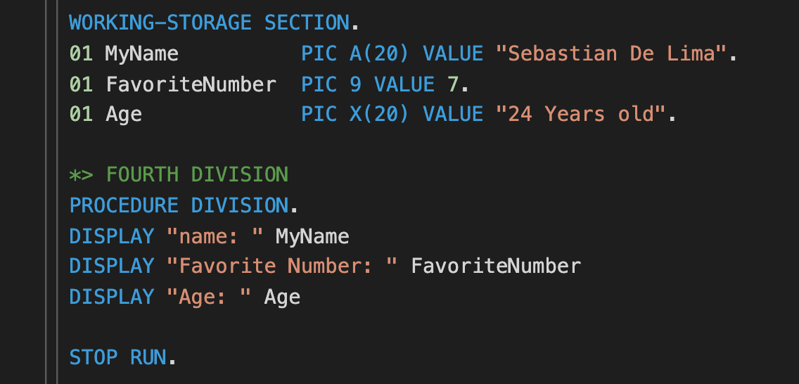 The basics of COBOL programming language. by Sebastian De Lima Medium