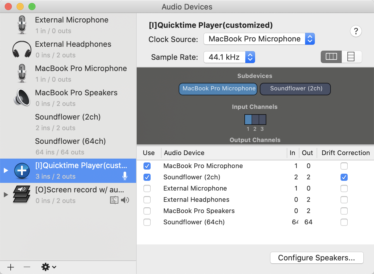 quicktime player mac how to do screen recording with audio