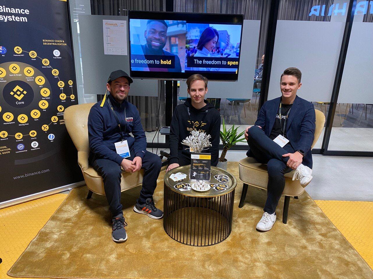 Filip Kollert- Co-founder and COO at Conference at Binance stand