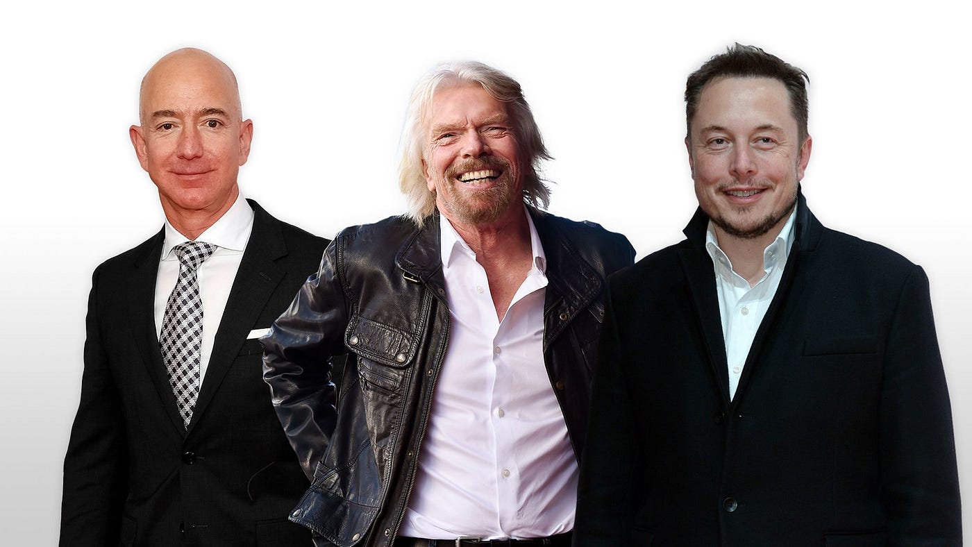 Jeff Bezos, Richard Branson, Elon Musk