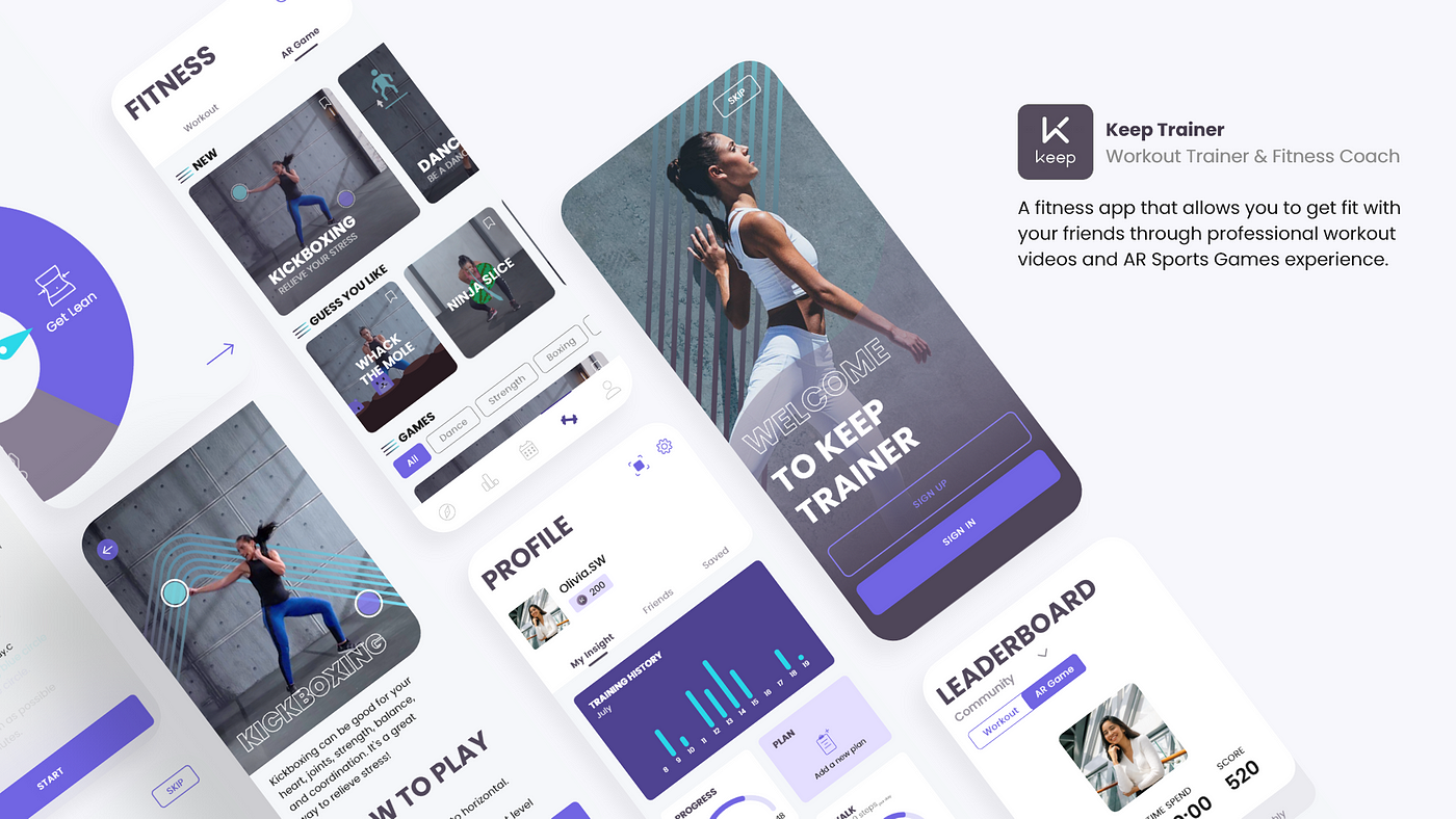 UI/UX Case study: Keep Trainer-Home Workout & Fitness Trainer Redesign | by  Christen CYQ | Bootcamp