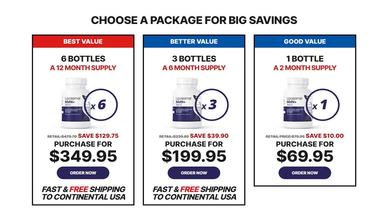 Pricing for GenF20 Liposomal NMN+