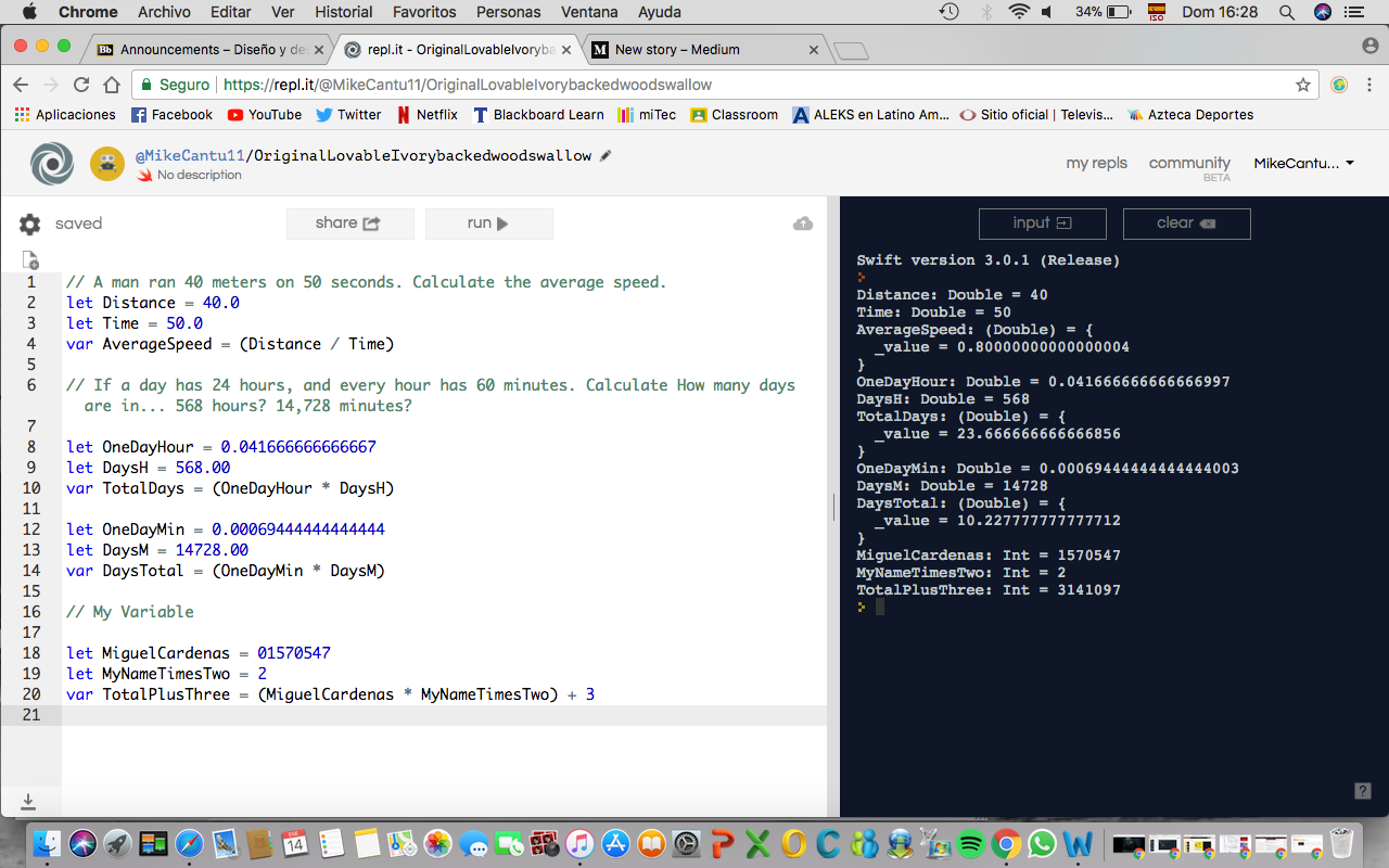 Repl It By Mike Cantu Medium