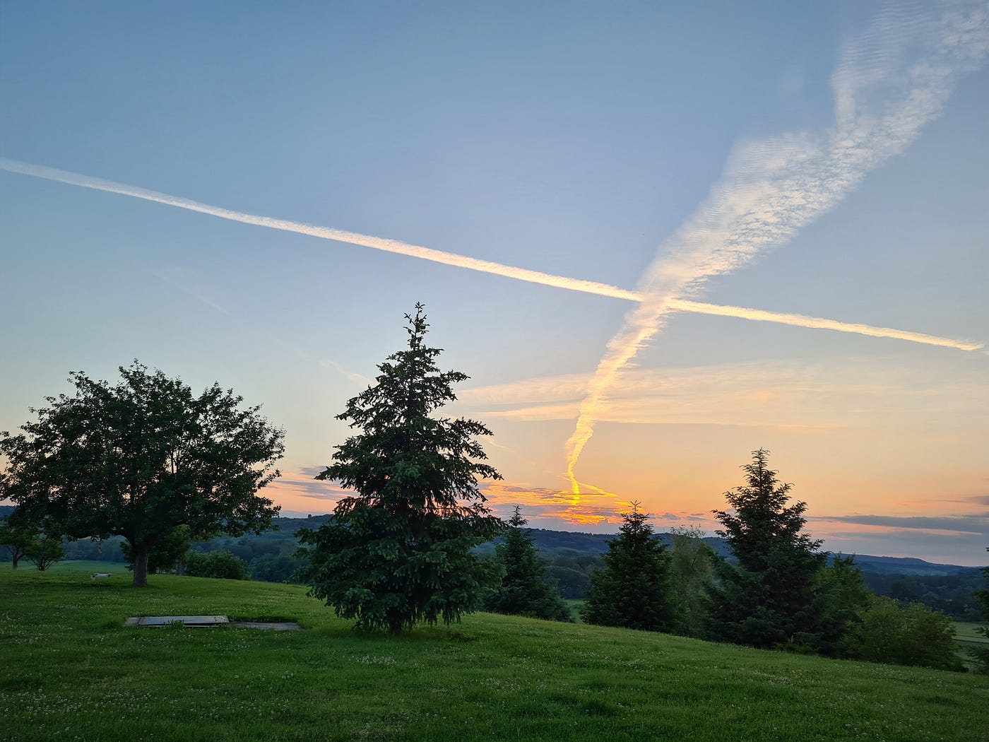 sunset over the hills