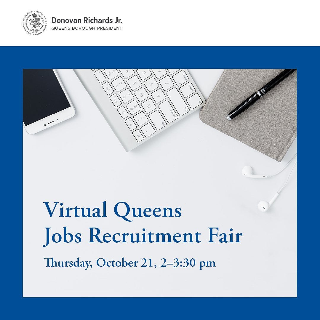 Virtual Queens Job Fair 10/21 (RSVP by 10/20) by NeON Works Medium