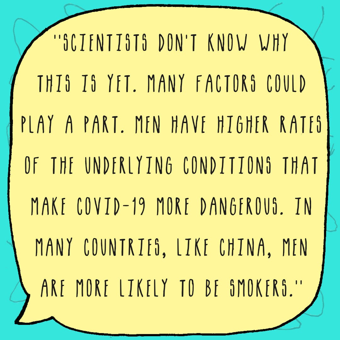 Scientists don’t know why men seem more at-risk but this could be due to other conditions, behaviour or environmental.