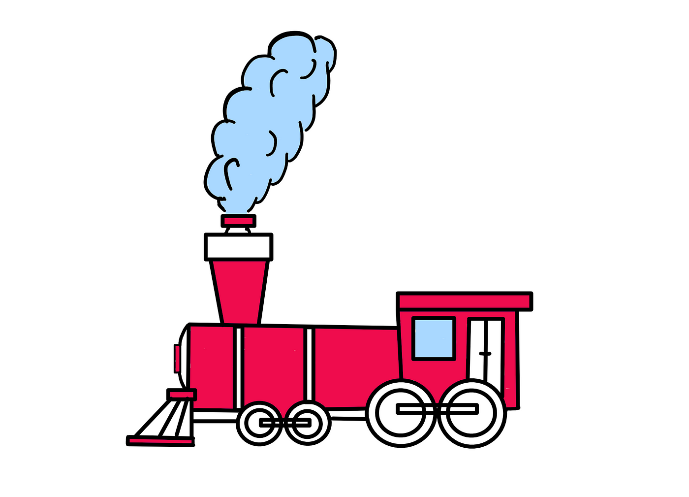 The Origins Of Entropy: The Hidden Reason Behind Technological Growth — An illustrative art showing a brightly coloured steam engine spewing hot steam from its chimney at the front.