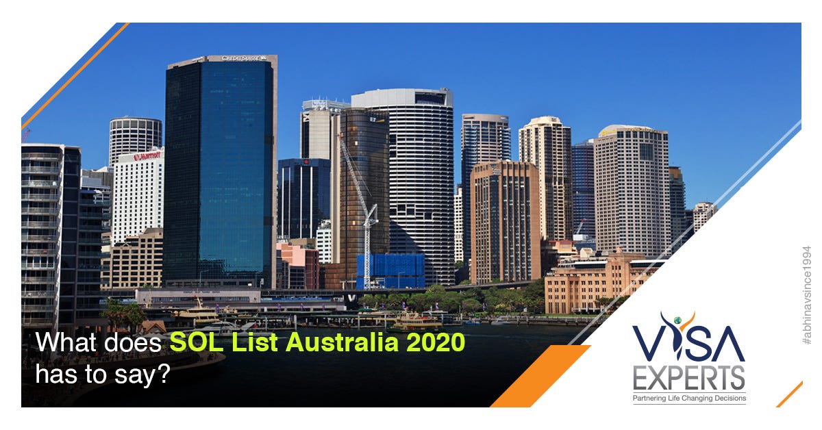 What does SOL List Australia 2020 has to say? by visaexperts Medium
