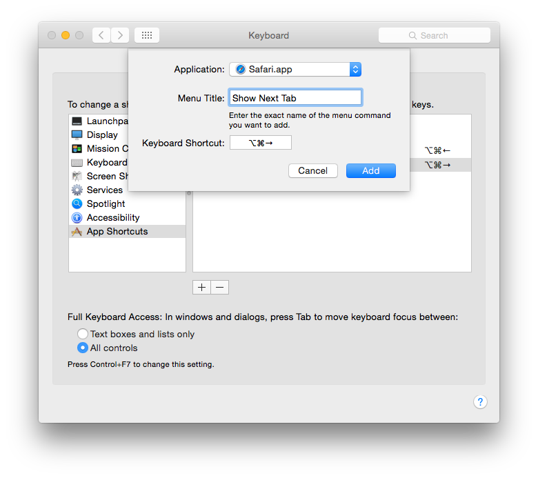 Changing Safari Keyboard Shortcut To Change Tabs Or Any Mac Application By Douglas Wise Rogers Medium