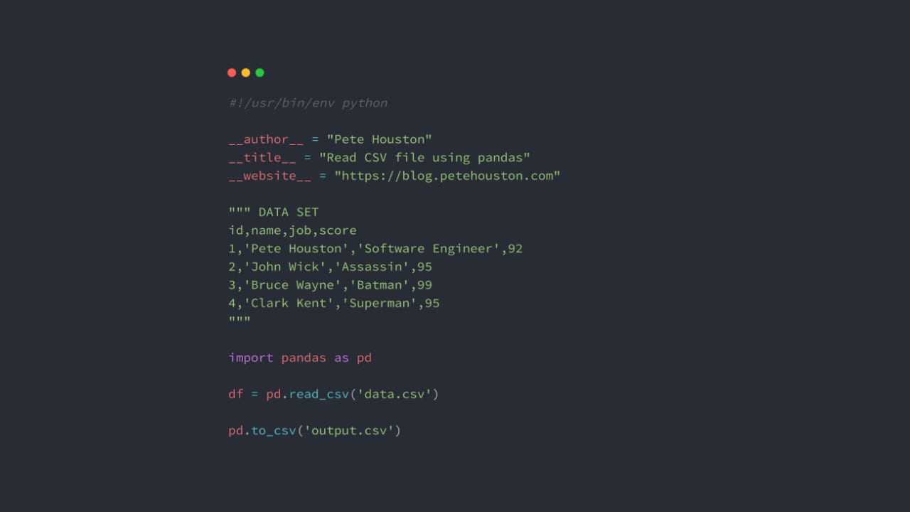 Read CSV file using pandas. In this post, we will discuss about how… | by  Pete Houston | Medium