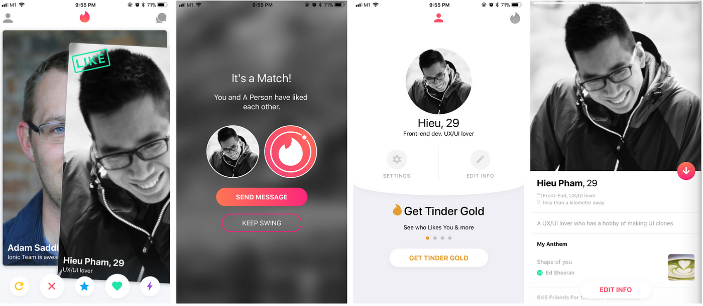 Tinder UI is now written on Ionic 3.