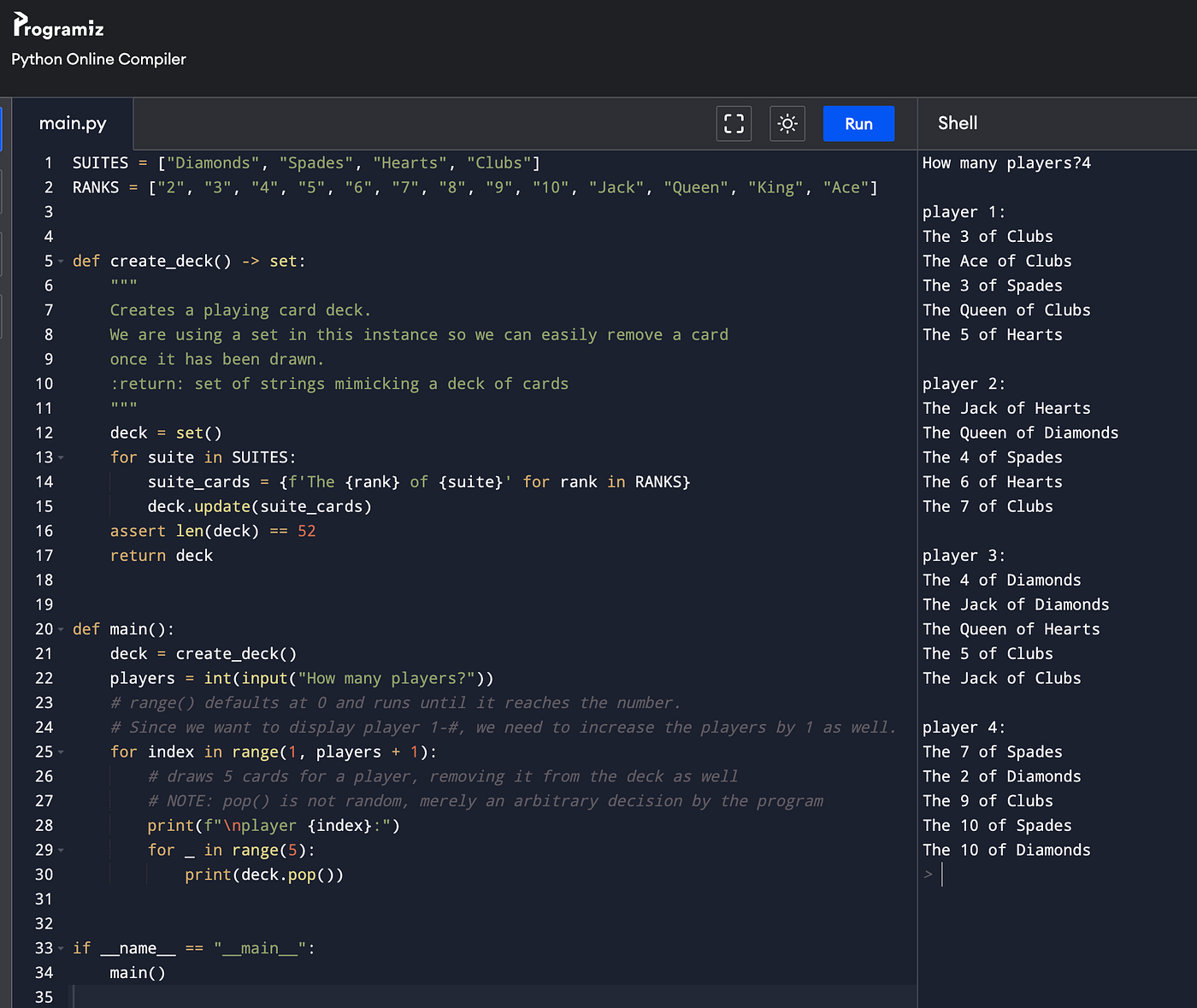 Build a Random Playing Card Dealer in Python | by Matthew Hull | Python in  Plain English