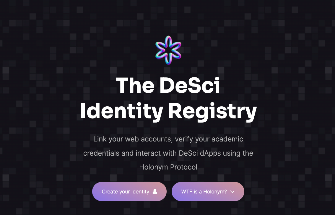 *The DeSci Identity Registry is Live! Check it out at *https://verse.opsci.io