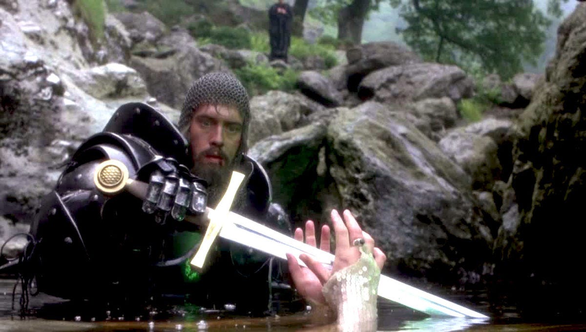 Arthur retrieves Excalibur from The Lady of the Lake