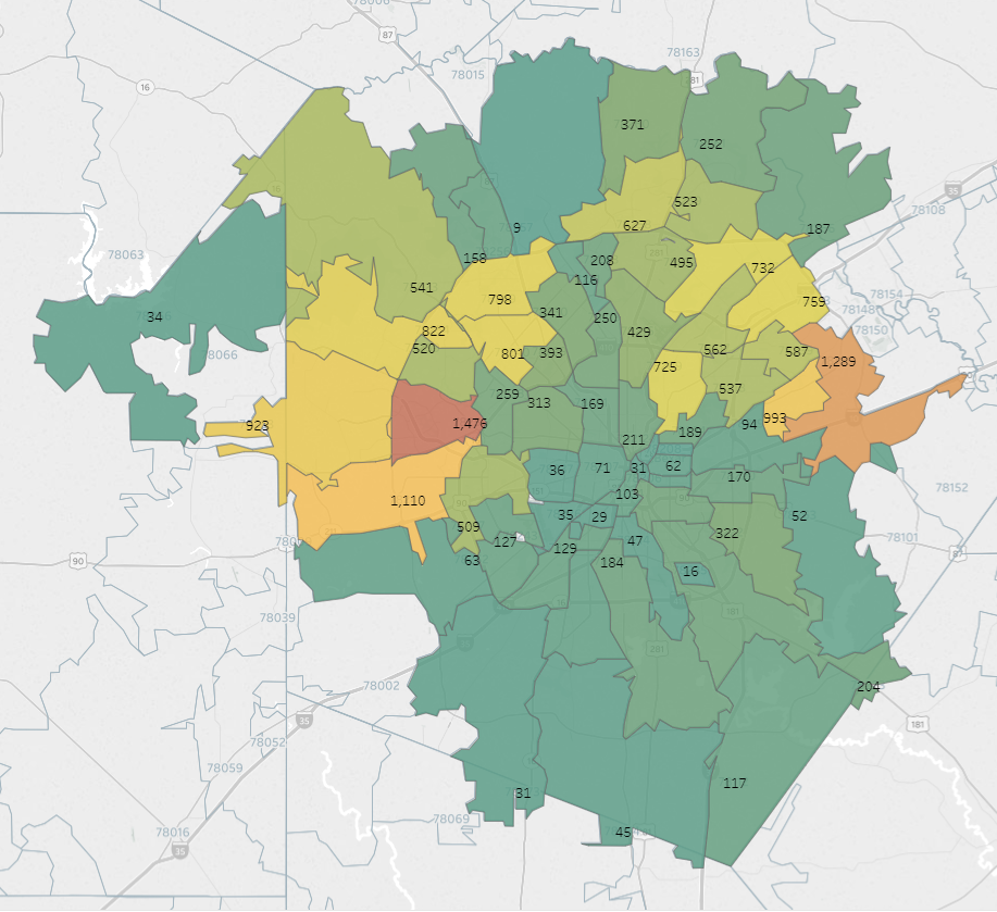 San Antonio Texas Zip Code Map Map