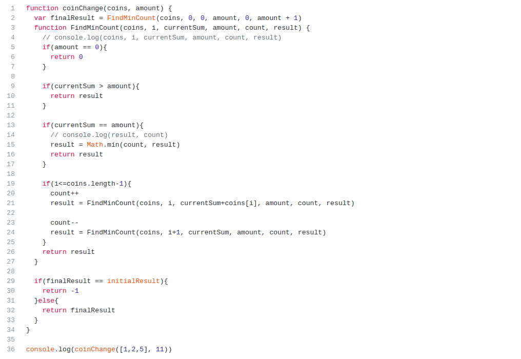 Coin ChangeRecursive solution in JavaScript by Ranjitha Raja Medium