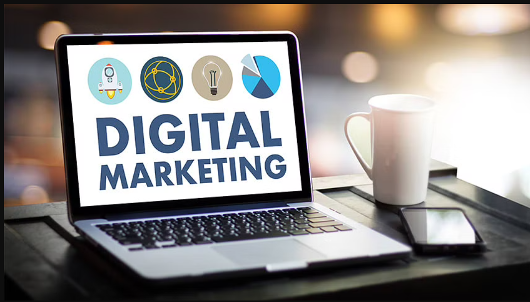 digital marketing image on a laptop screen