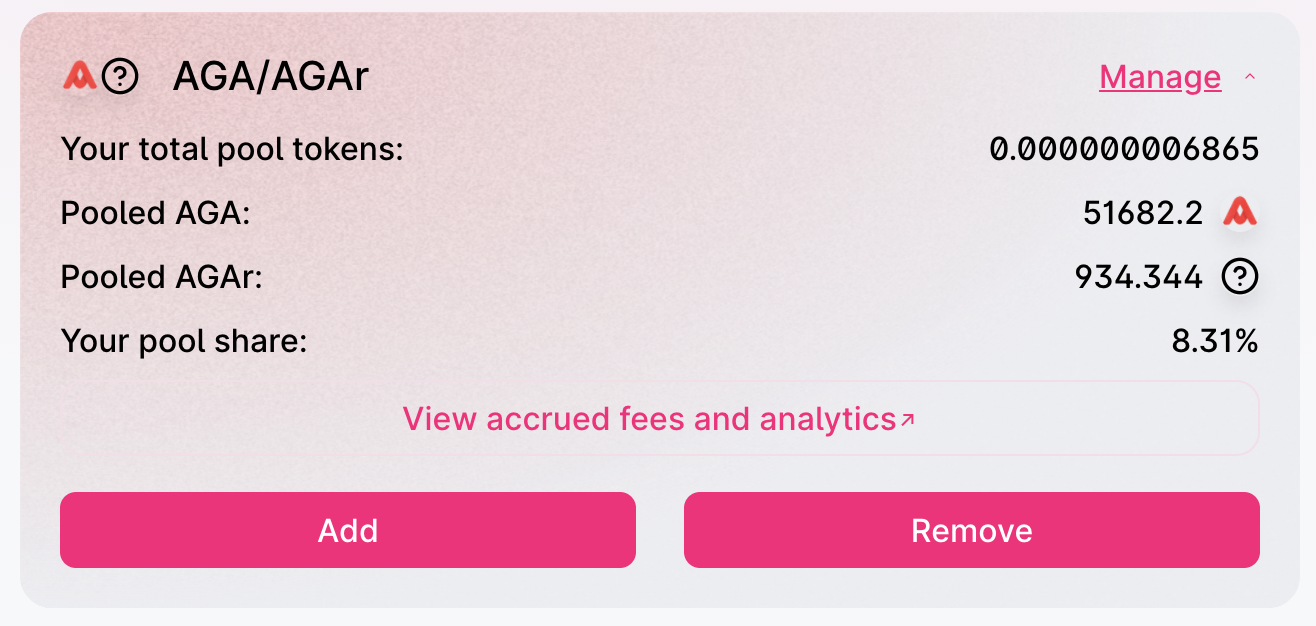 Updating AGA and AGAr Liquidity Pool Rewards by TomaszAGAToken AGA