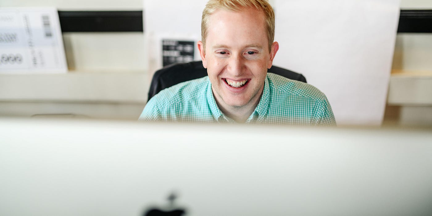 Person at computer wroking