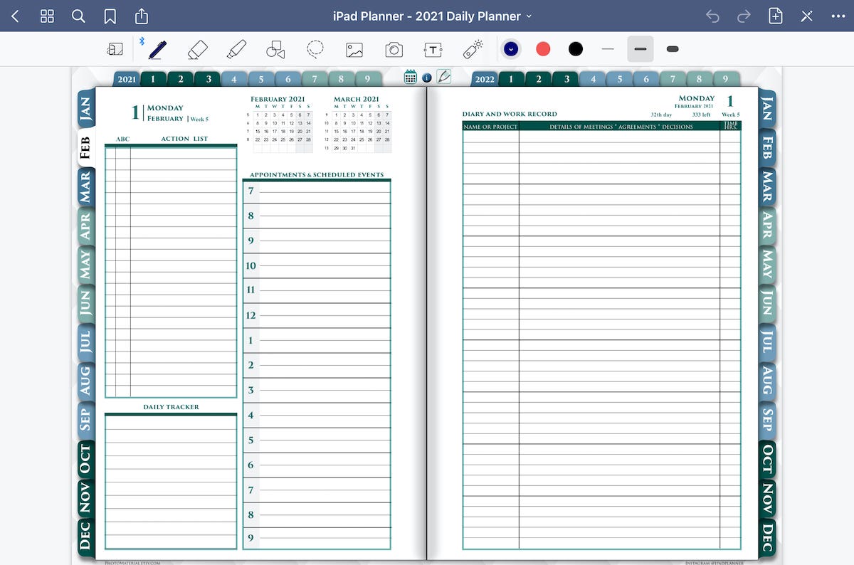 Goodnotes Daily Planner Template Free Download Printable Form